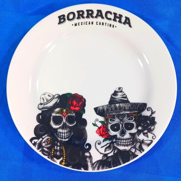 5 Borracha Mexican Cantina 7.5 Salad Dessert Plates Day Of The Dead Skeleton - Picture 2 of 8